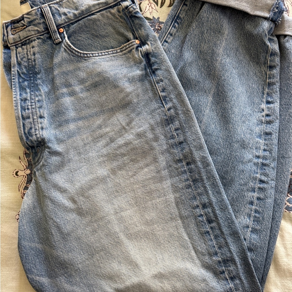 MOTHER Fangirl Button Skimp Cuff Women’s High-Waist BarrelJeans NWOT - Picture 6 of 9